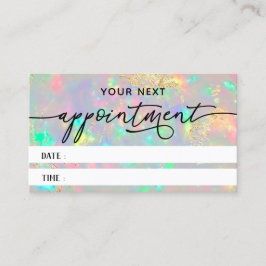 cartão de compromisso de textura opal faux iridesc