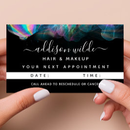 Cartão de Compromisso Moderno de Tinta Álcool Holo