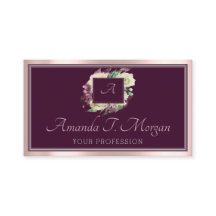 Cartão de Compromisso Monograma Rosa Marsala Rosa