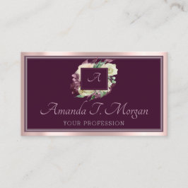 Cartão de Compromisso Monograma Rosa Marsala Rosa