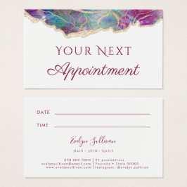 Cartão de compromisso opal de design Fuchsia