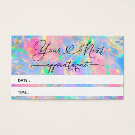 cartão de compromisso opal neon color