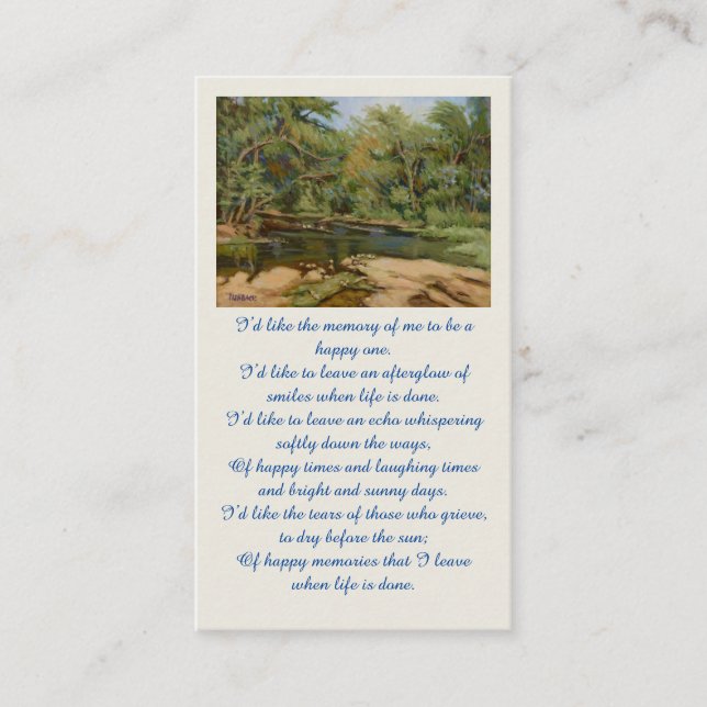 Cartão de Condescendências de Memória Afetuosa (Frente)