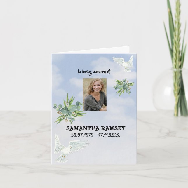 Cartão de Condolência do Céu Azul Moderno (Frente)