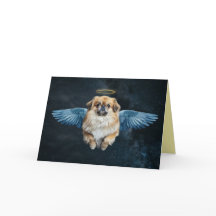 Cartão de Condolências Anjo Pekingese