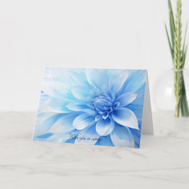 Cartão de condolências azul floral