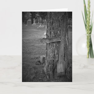 Cartão de Condolências “Black & White Tree Cross”