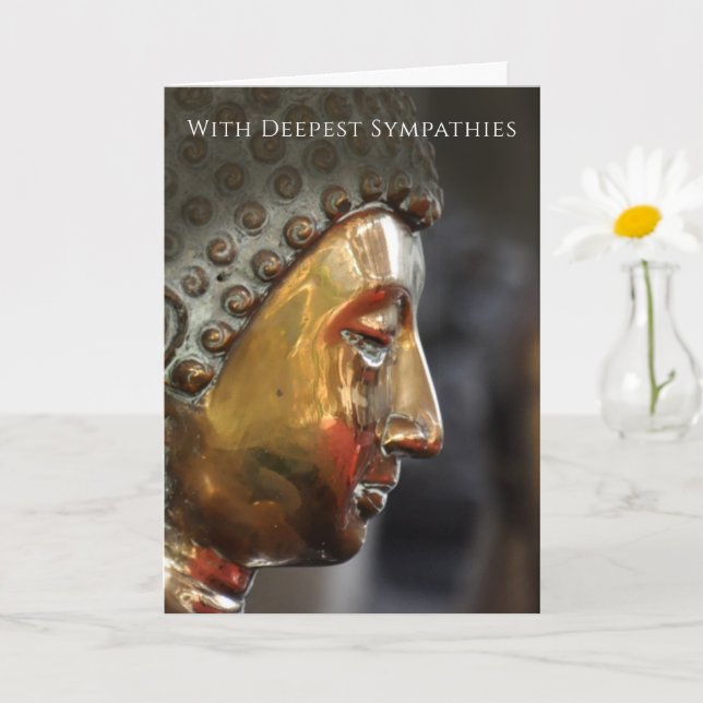 Cartão de Condolências Budista com Imagem de Buda (Planta pequena)