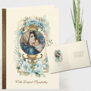 Cartão de Condolências Católico Virgem Maria Jesus
