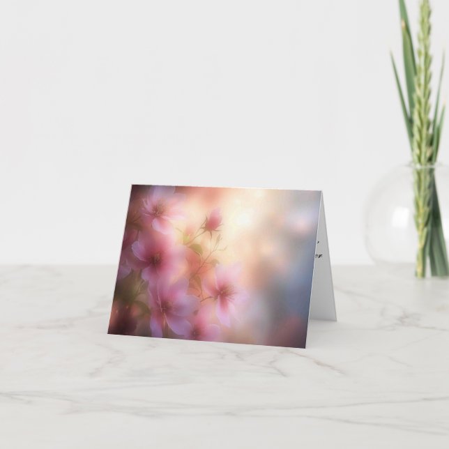 Cartão de condolências com oração e design floral (Frente)