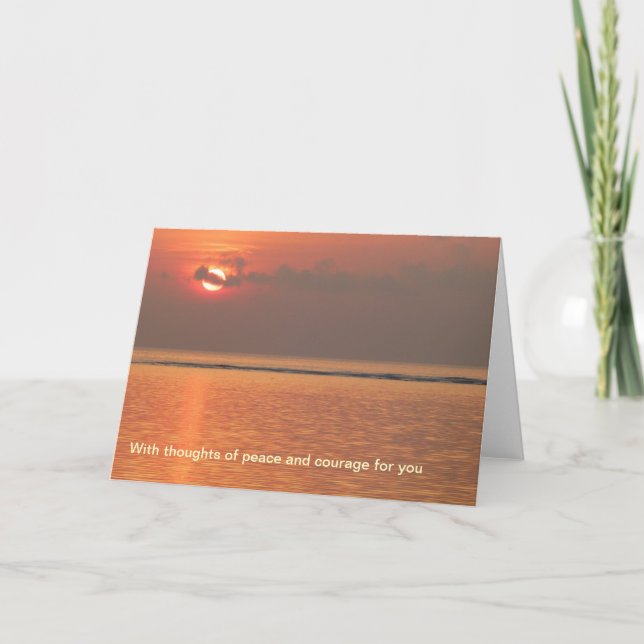 Cartão de condolências - com pensamentos da paz (Frente)
