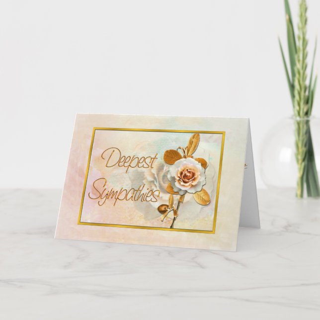 Cartão de condolências Com Um Belo Rosa (Frente)