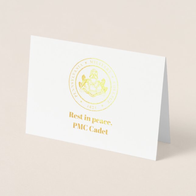 Cartão de condolências da Faculdade Militar da Pen (Frente)