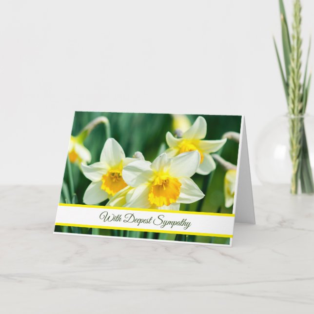 Cartão de condolências Daffodils (Frente)
