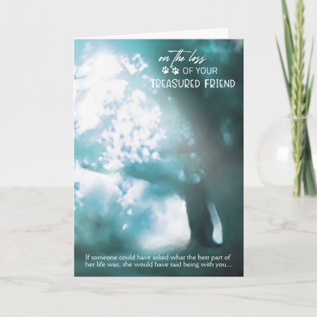 Cartão de condolências de animais de estimação - P (Frente)