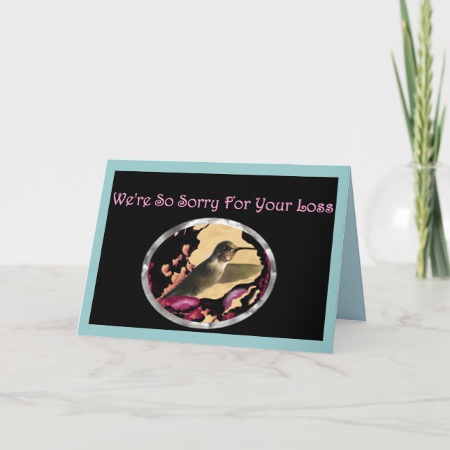 Cartão de condolências de beija-flor de todos nós (Frente)