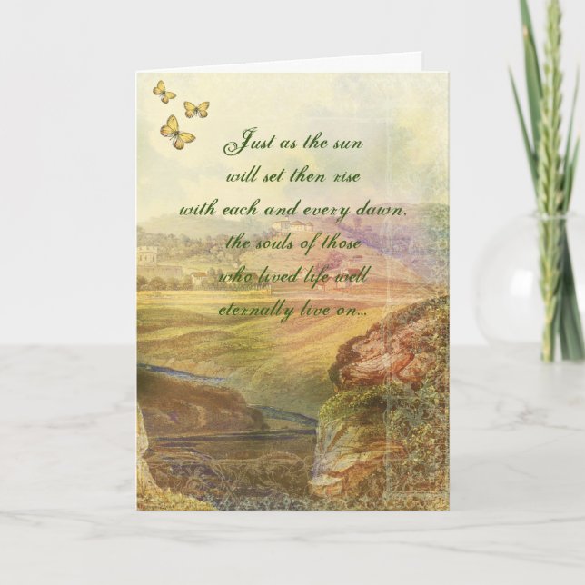 Cartão de condolências de borboleta amarela (Frente)