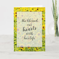 Cartão de condolências de campo de girassol