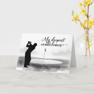 Cartão de Condolências de Golfe Preto e Branco Des