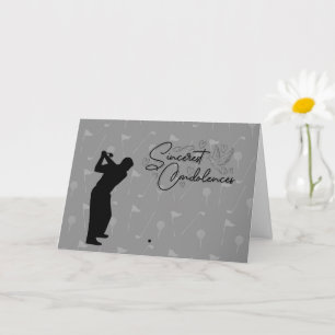 Cartão de Condolências de Golfe Preto e Branco Gol