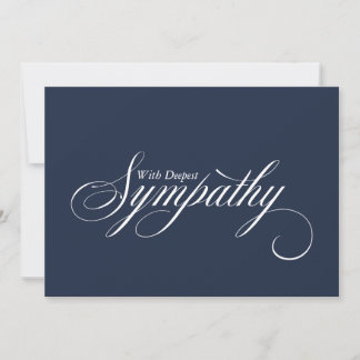 Cartão de Condolências de Letra Elegante Azul Simp