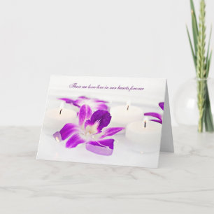 Cartão de condolências de orquídeas e velas cor