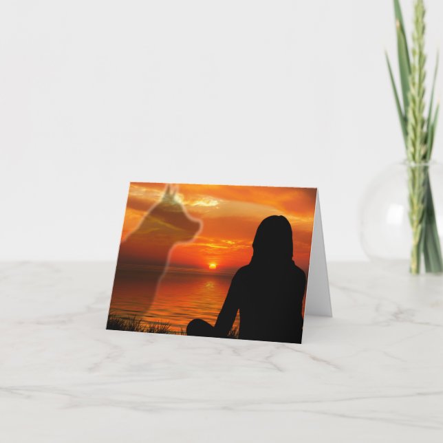 Cartão de condolências de Perda de Cão com Poema (Frente)