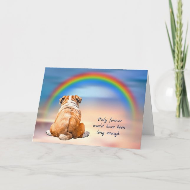 Cartão de condolências de Perda do Rainbow Bulldog (Frente)