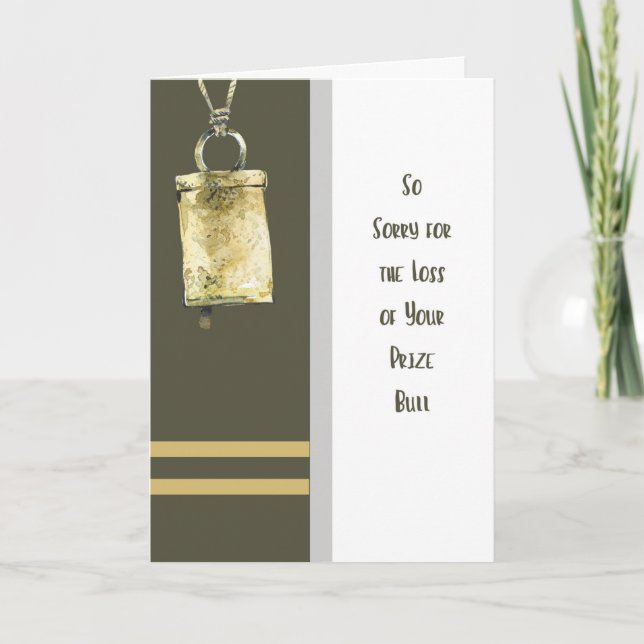 Cartão de condolências do Prêmio Pet Bull (Frente)