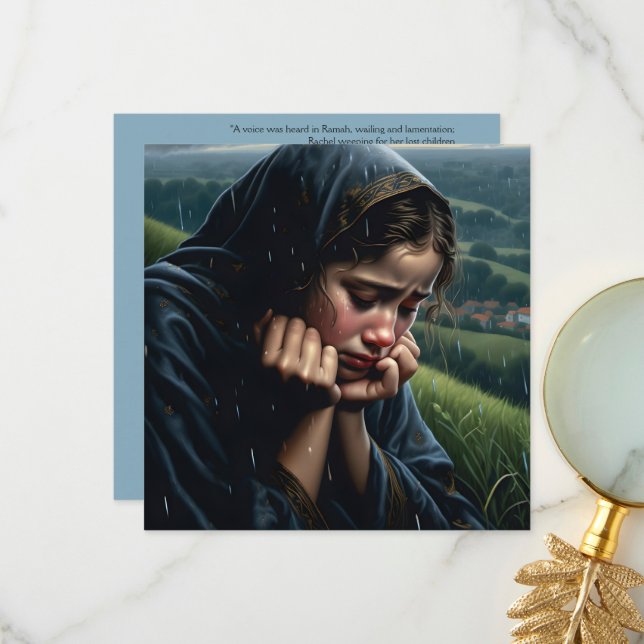 Cartão de condolências "Ela Não Será Confortada" (Frente/Verso In Situ)