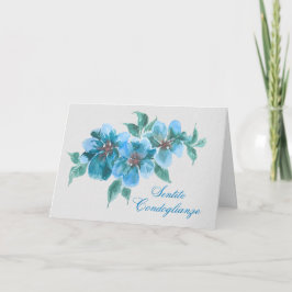 Cartão de Condolências Floral Azul Italiano