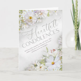 Cartão de Condolências Floral Branco de Sinceros P