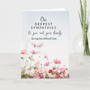Cartão de Condolências Floral Elegante  Com Sincer