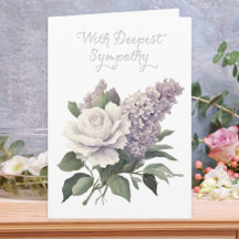 Cartão de Condolências Floral Elegante em Branco P