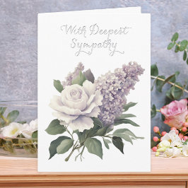 Cartão de Condolências Floral Elegante em Branco P
