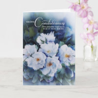 Cartão de condolências Floral FRENCH Blue Watercol