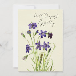 Cartão de condolências Floral para Violetas Vintag