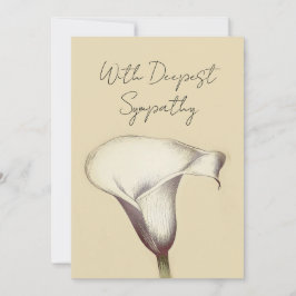 Cartão de condolências Floral Vintage Calla Lily