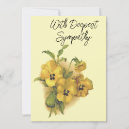 Cartão de condolências Floral Vintage Yellow Pansi