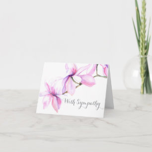 Cartão de Condolências (flores de Magnólia aquarel
