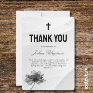 Cartão de Condolências Funeral Obrigado