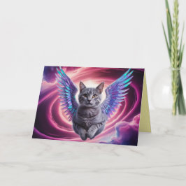 Cartão de Condolências Gato Xadrez Cinza 5