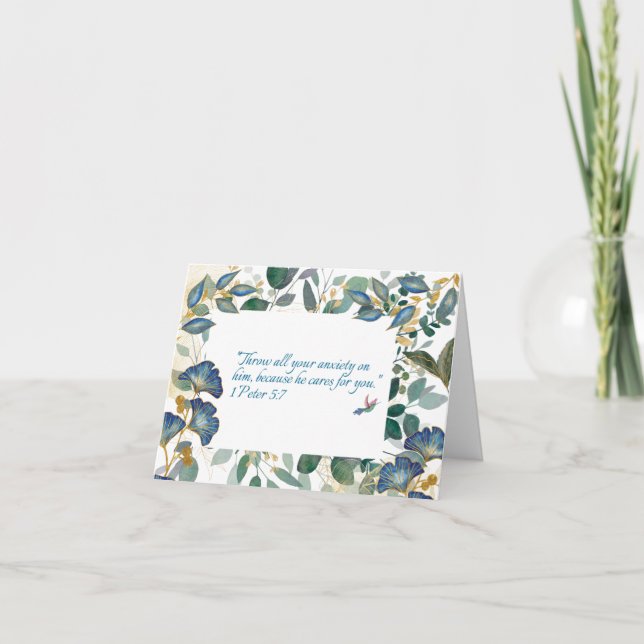 Cartão de condolências JW -Floral -Escritura 1 Pet (Frente)