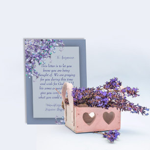Cartão de condolências lavanda Primavera azul Lila