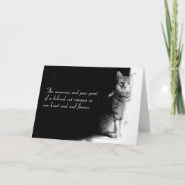 Cartão de condolências para a perda de um gato de