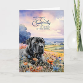 Cartão de Condolências para Cão Cane Corso com Flo