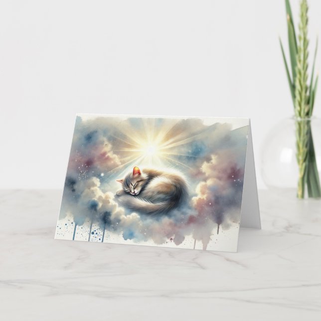 Cartão de Condolências para Gato Celestial (Frente)