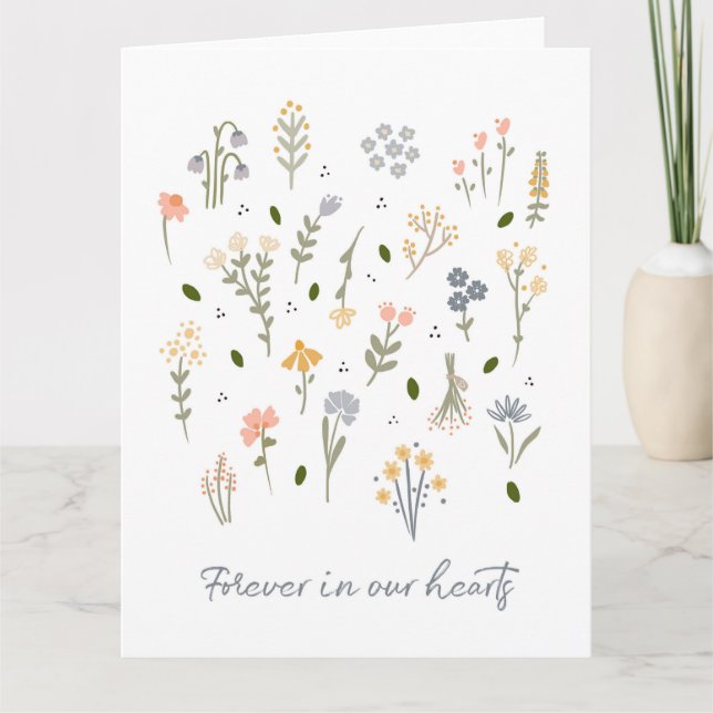 Cartão de condolências para sempre em nosso coraçã (Frente)