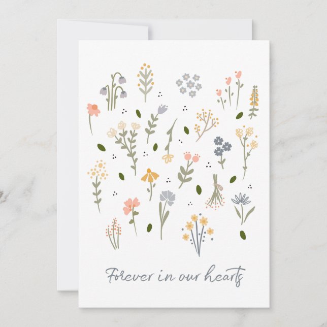 Cartão de condolências para sempre em nosso coraçã (Frente)
