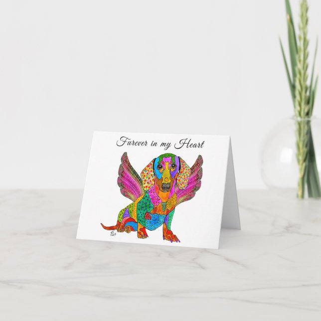 Cartão de Condolências pela Perda de um Dachshund  (Frente)